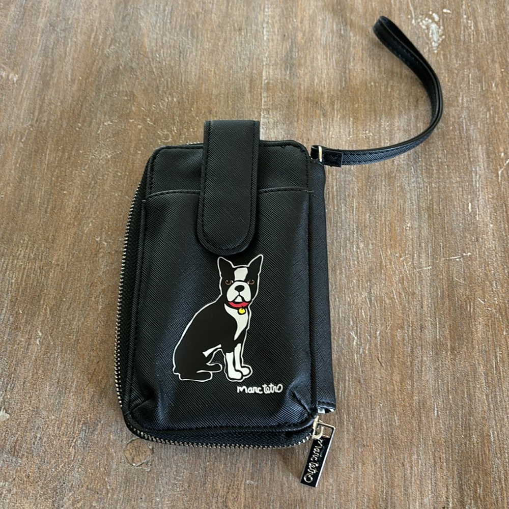 Marc Tetro Crossbody Phone Wallet Black,  Boston Terrier